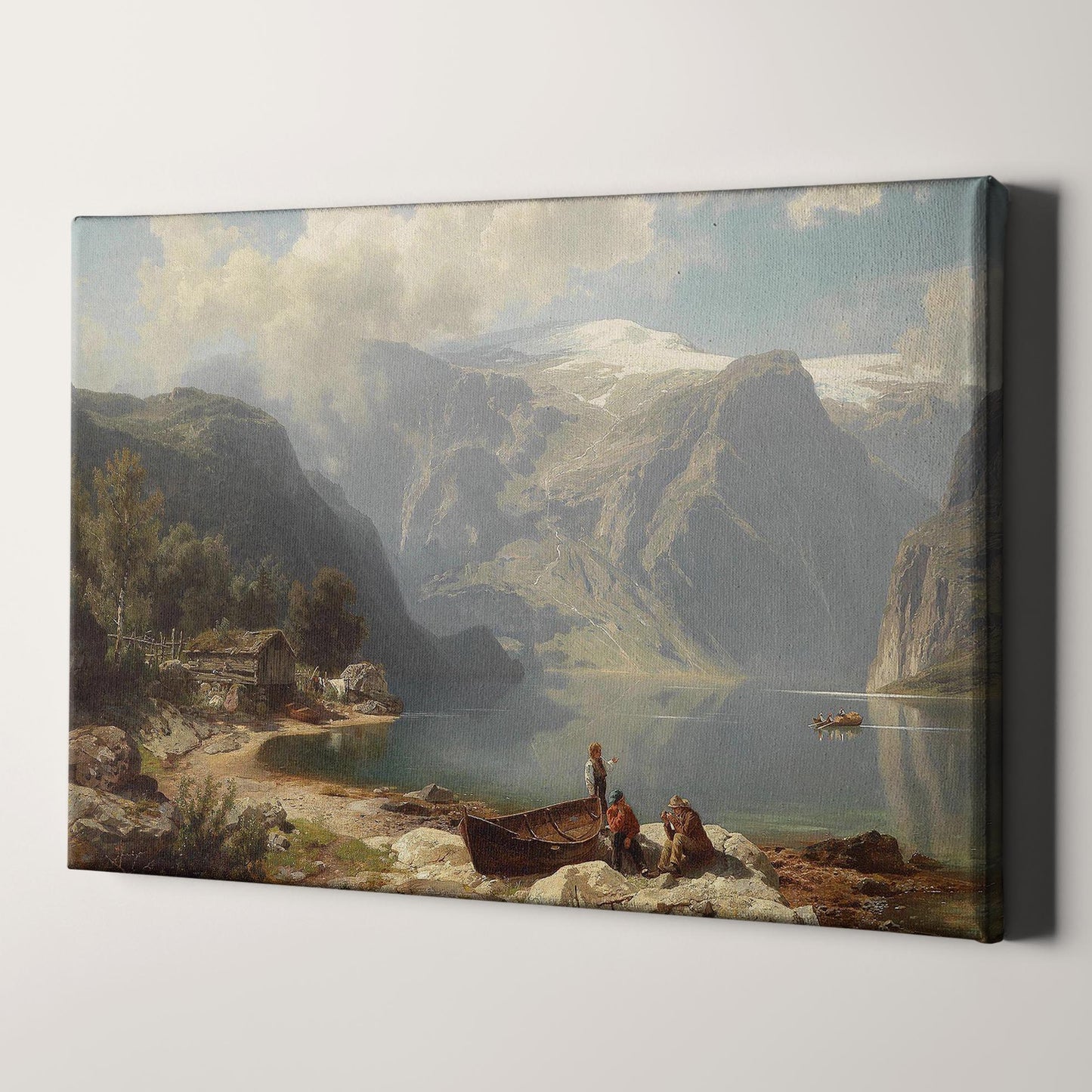 A Sunny day on a Norwegian Fjord (1862) by August Leu