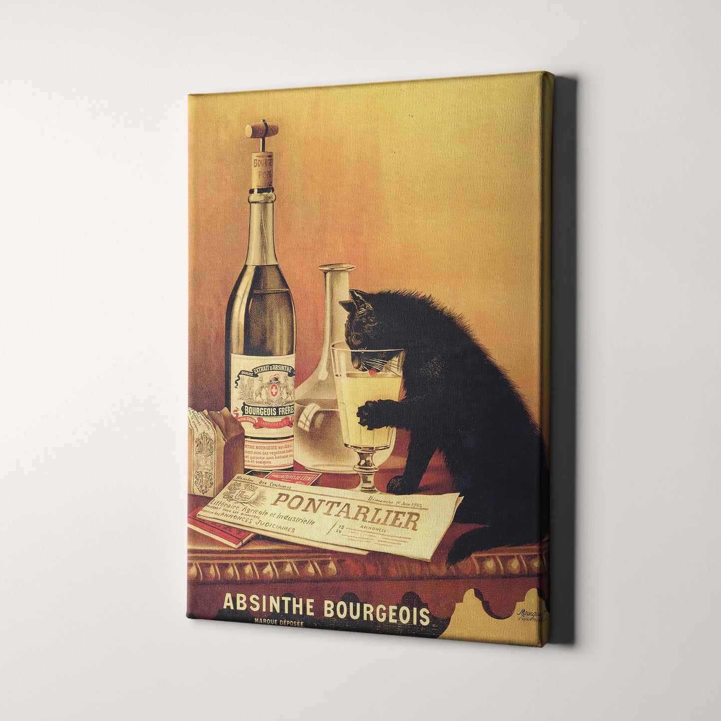 Absinthe Bourgeois 1902 - Cat Drinking Absinthe