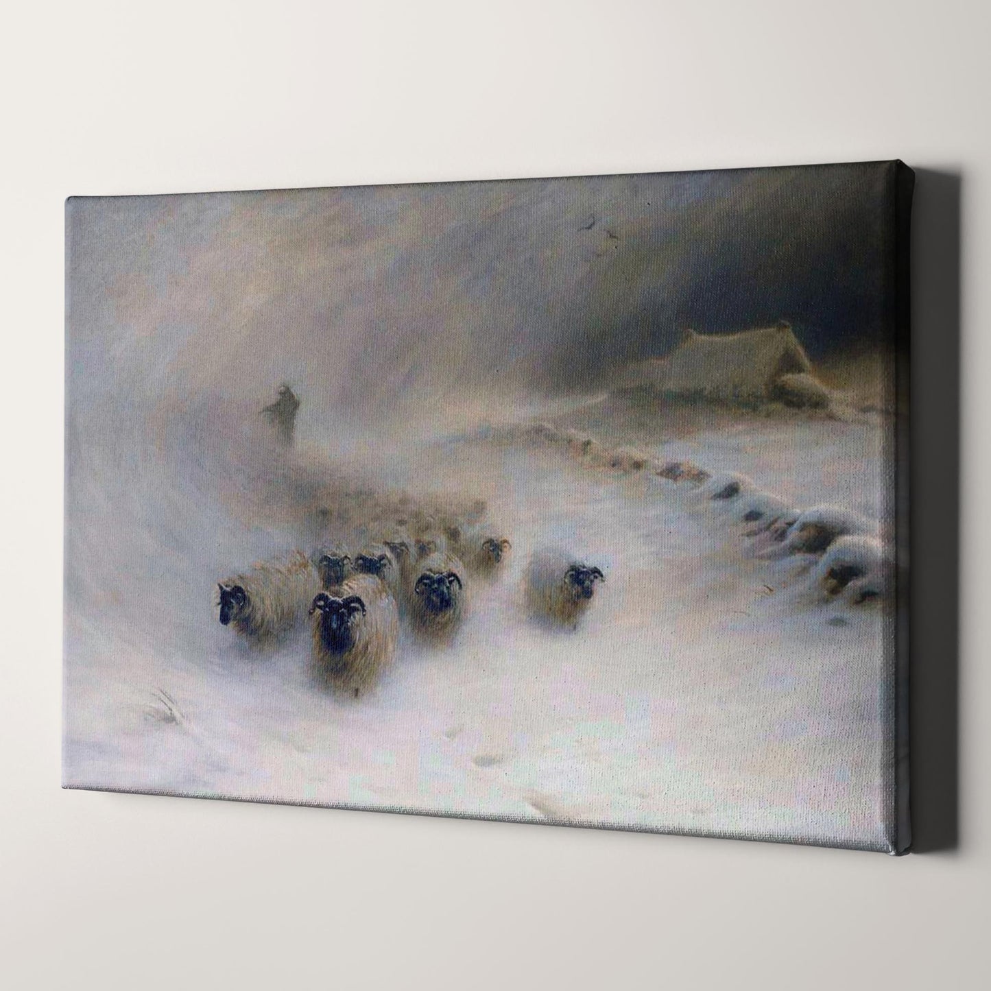 A flock of sheep in a snowstorm (1912) by Joseph Farquharson