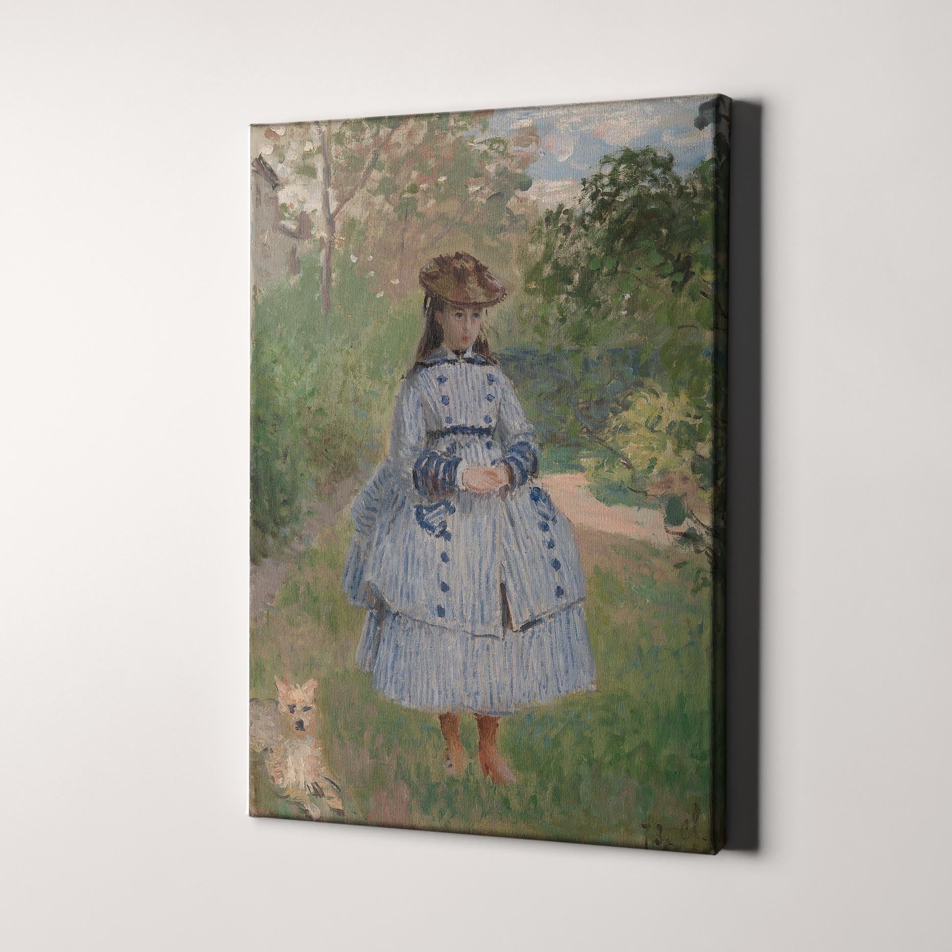 Girl with Dog by Claude Monet Canvas Wall Art Prints – Big Canvas Art ...