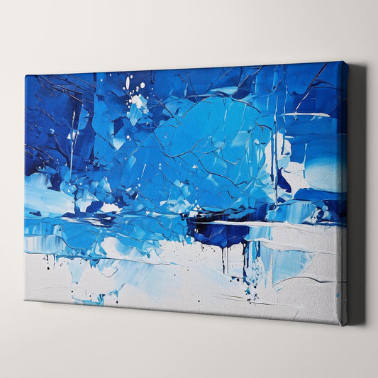 Blue and White Abstract Painting