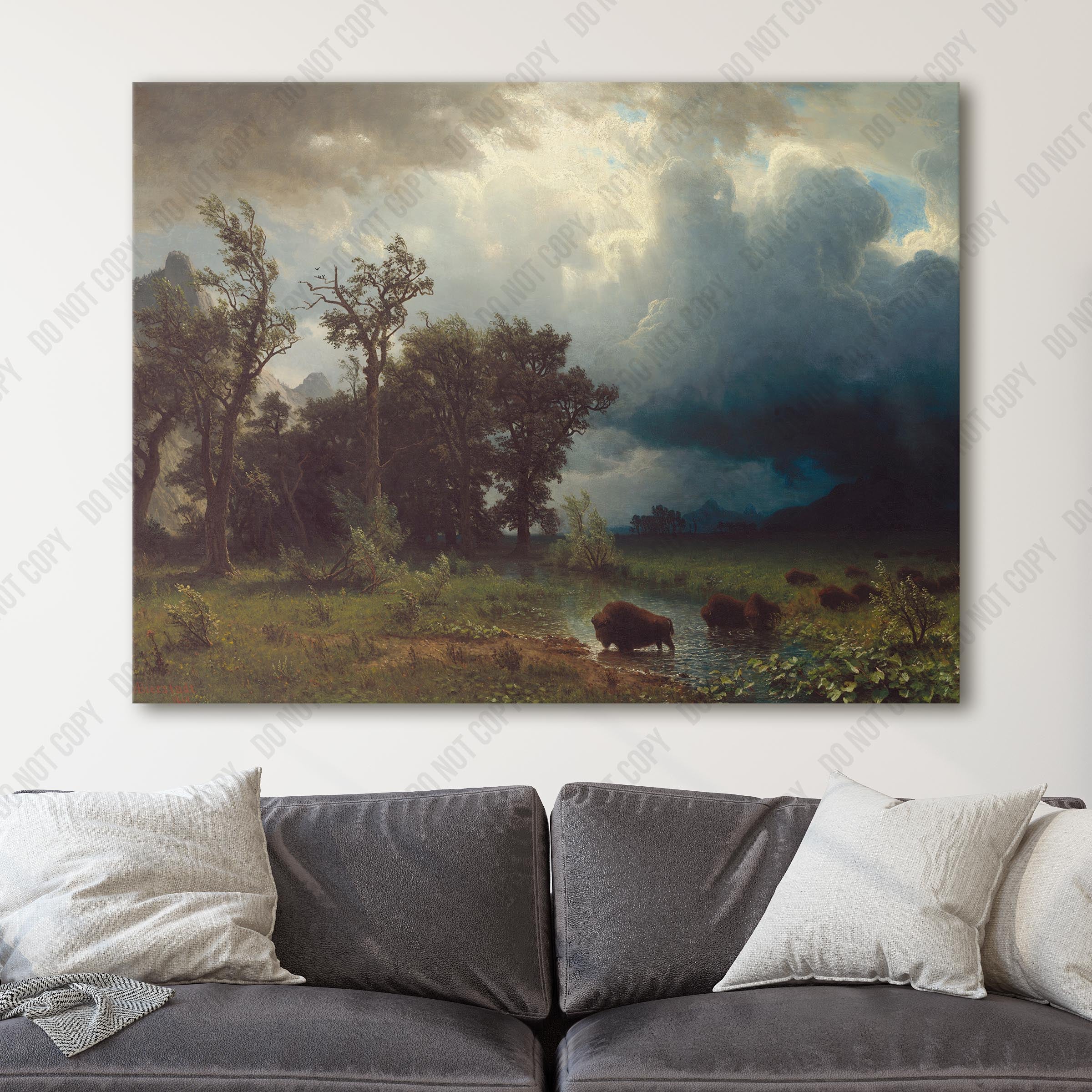 ARTCANVAS Buffalo Trail 2024 The Impending Storm Canvas Art Print by Albert Bierstadt 26