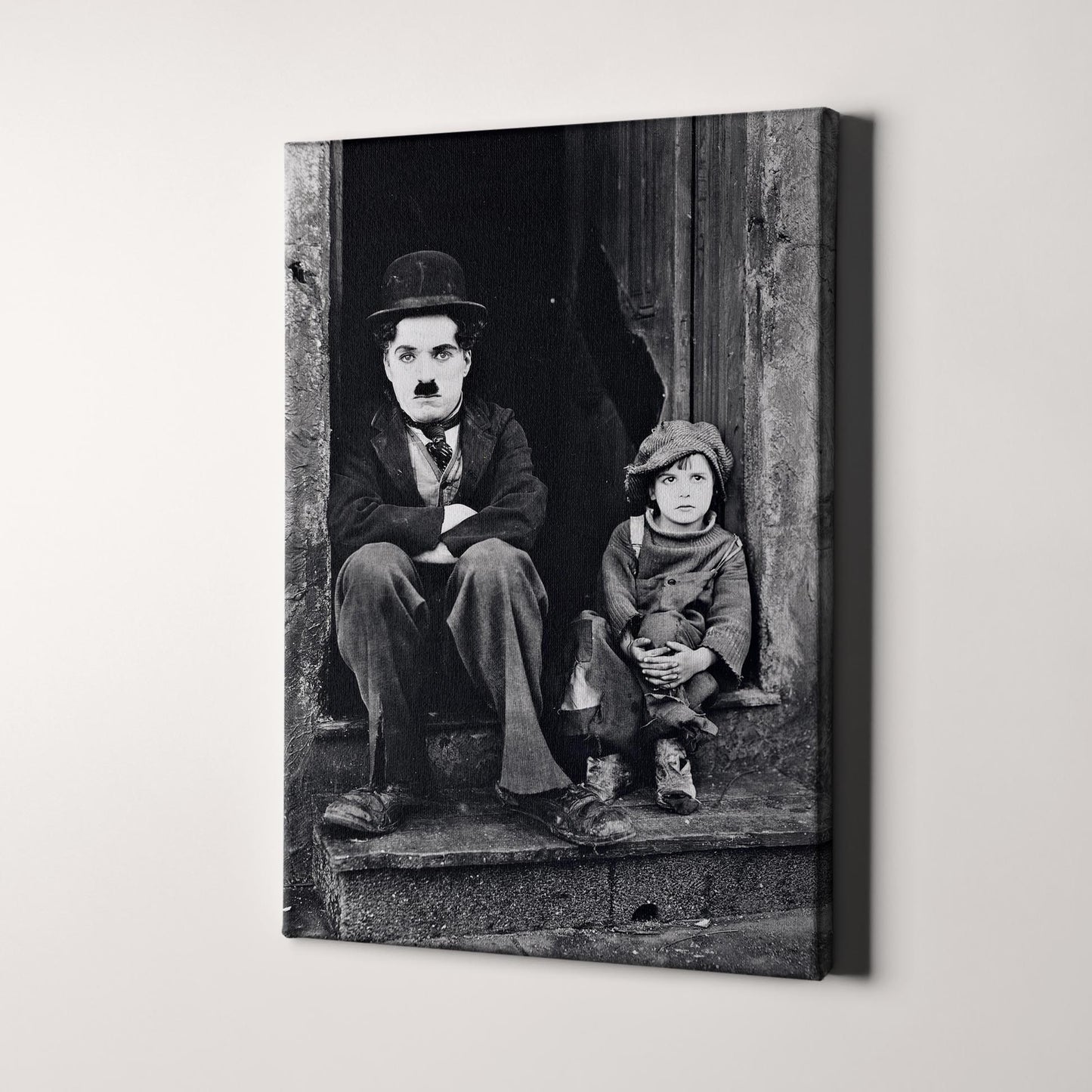 Charlie Chaplin With Child In The Kid