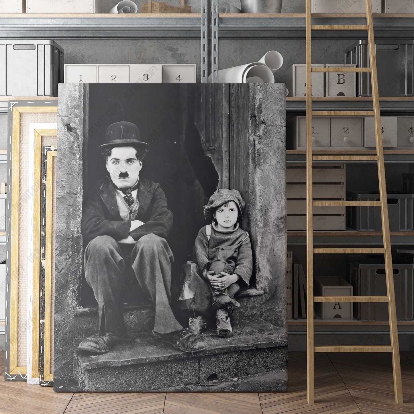 Charlie Chaplin With Child In The Kid