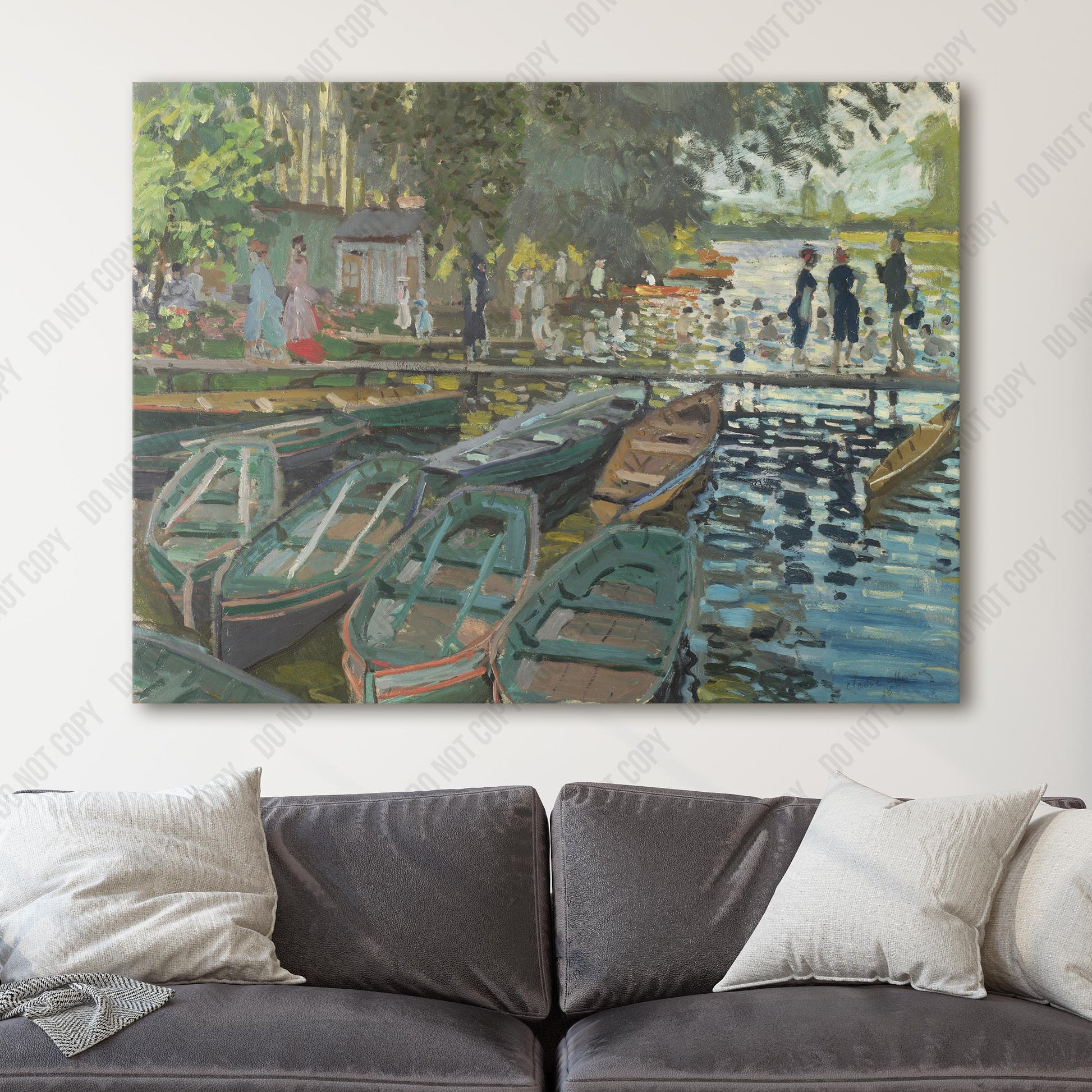 Canvas schilderij - Foto op canvas - Bathers At La Grenouillère - Claude Monet cm. 80x100 - Wanddecoratie Canvas schilderij - Foto op canvas - Bathers At La Grenouillère - Claude Monet cm. 80x100 - Wanddecoratie