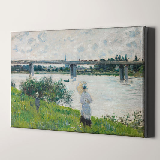 The Promenade with the Railroad Bridge, Argenteuil (1874) by Claude Monet