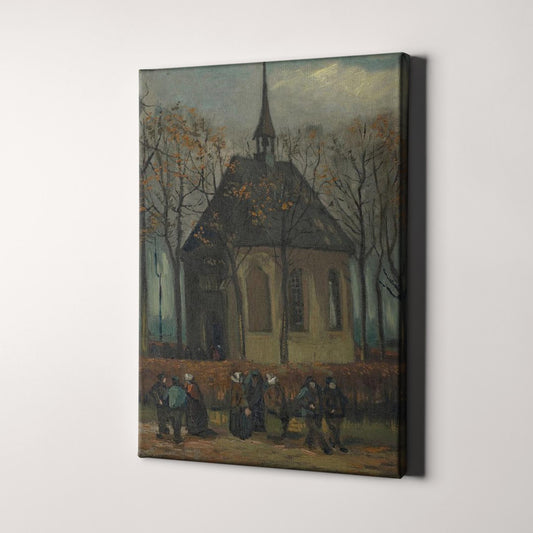 Congregation Leaving the Reformed Church in Nuenen (1884-1885) by Van Gogh