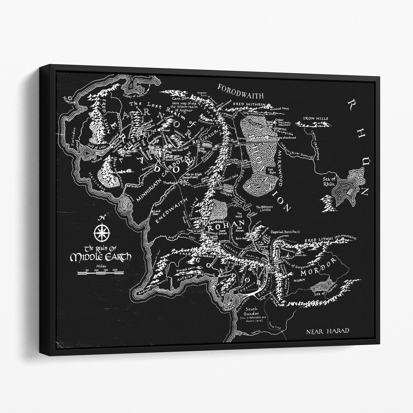 The Lord Of The Rings: Map of Middle Earth In Black