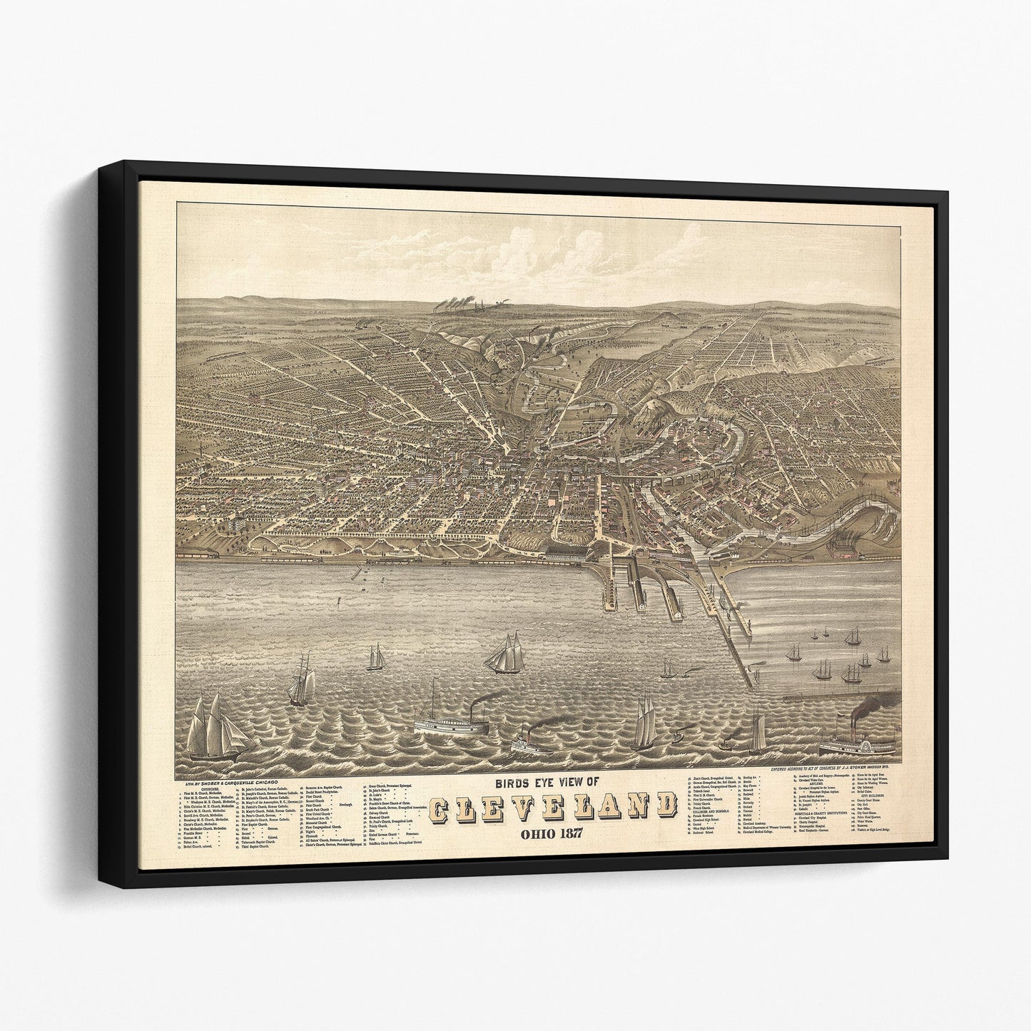 Map of Cleveland Ohio 1877