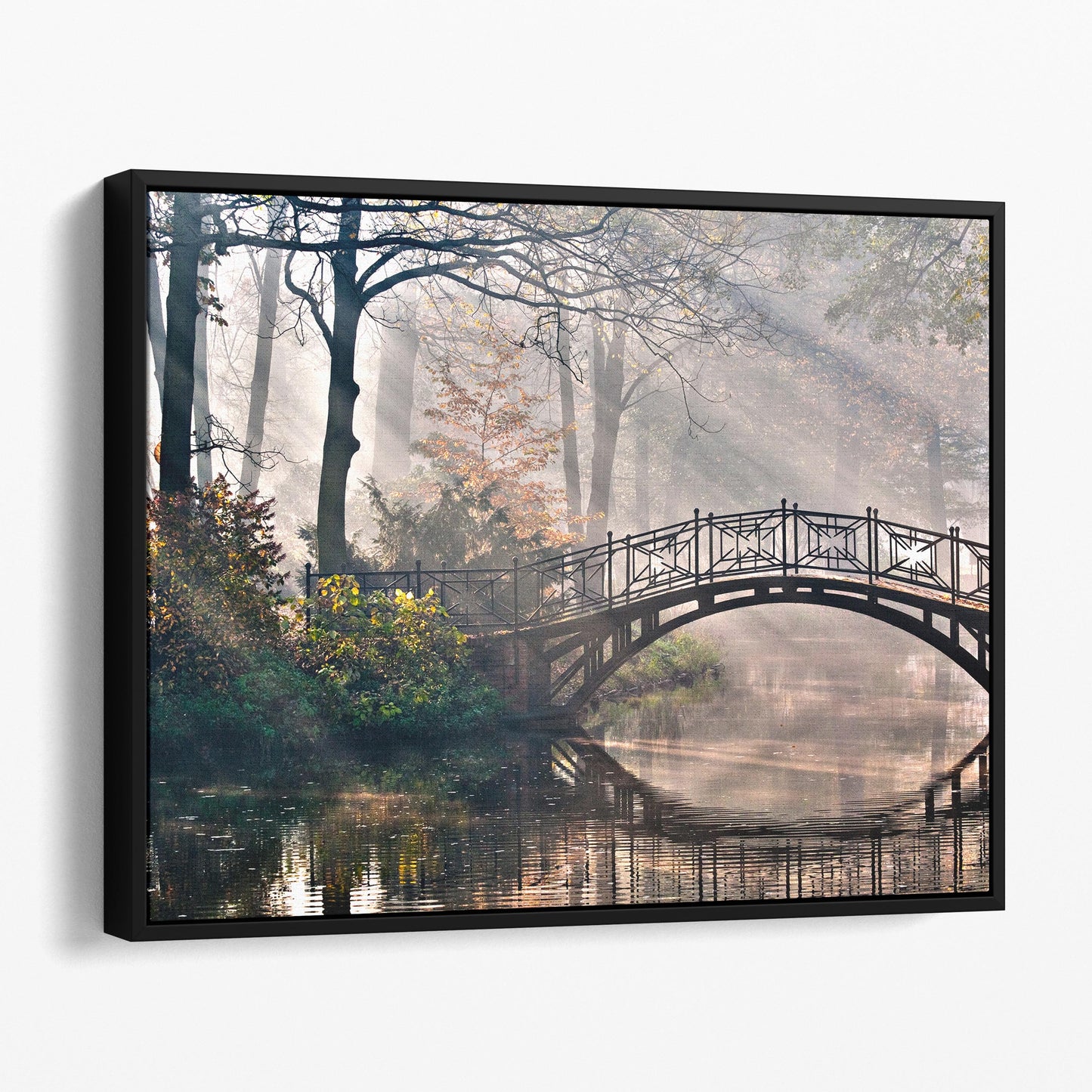 Bridge Over Lake In Forest