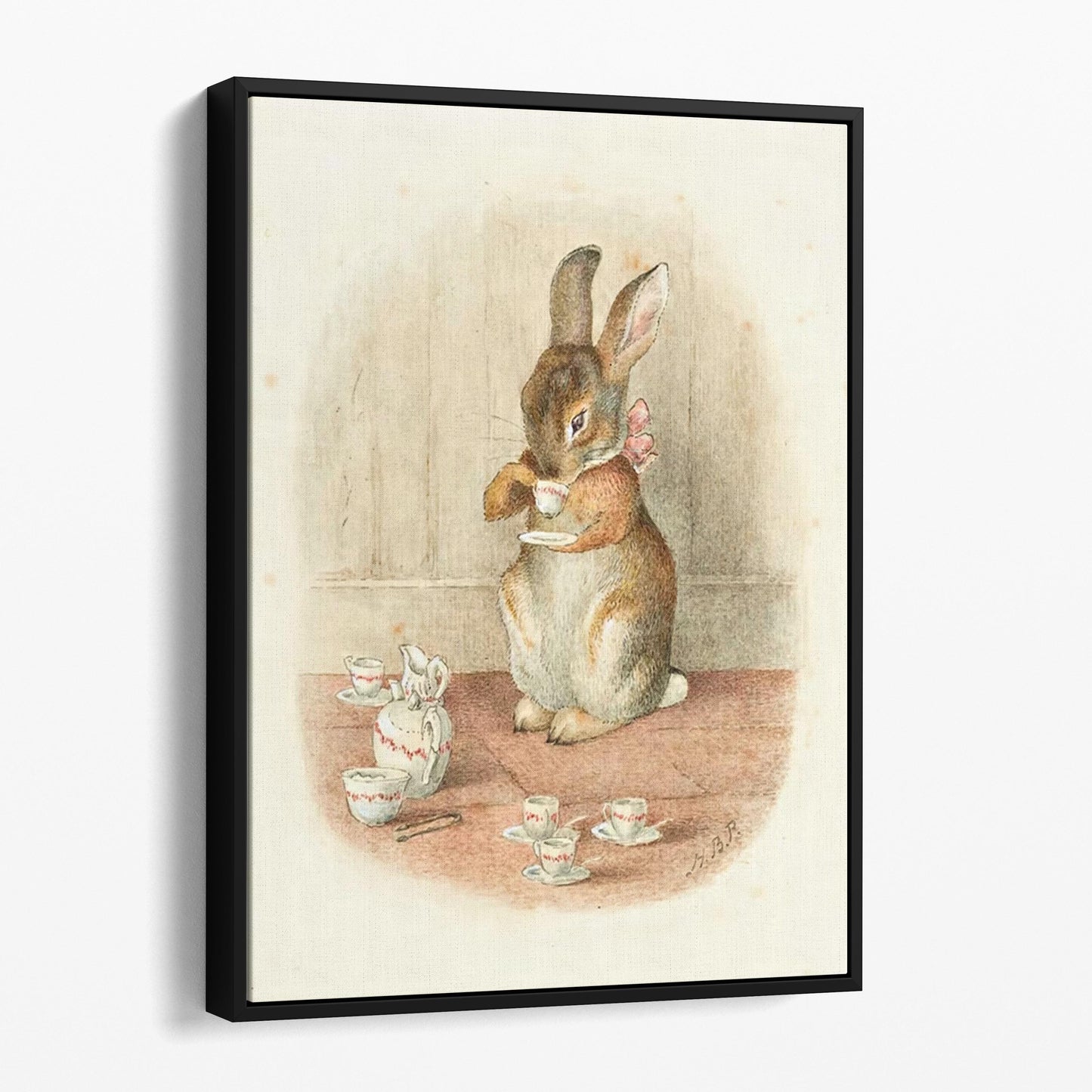 Rabbit Drinking His Tea (1893) by Beatrix Potter