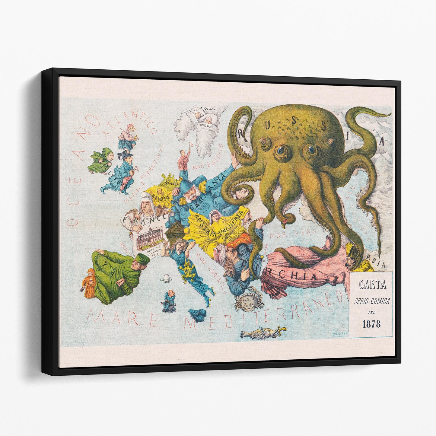 Papagallo no.15 Cartoon Map of Europe in 1878