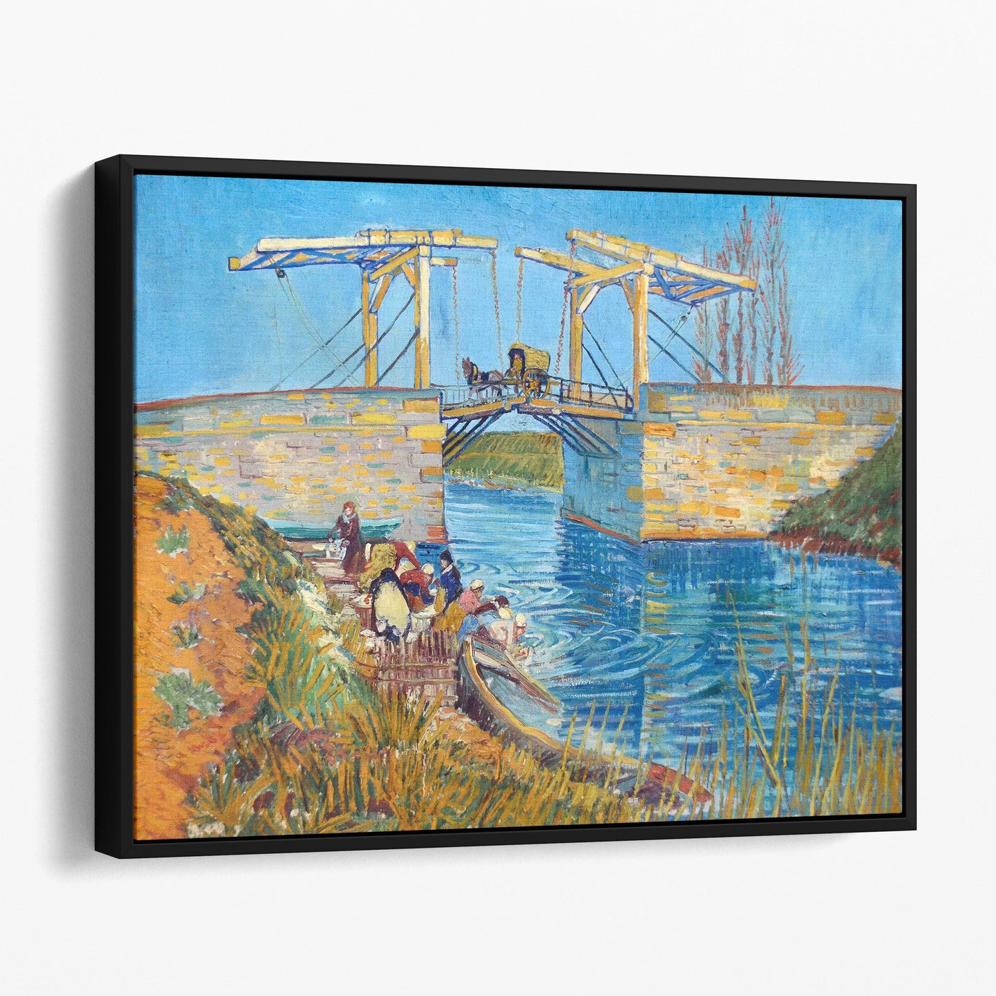 The Langlois Bridge at Arles with Women Washing (1888) by Van Gogh