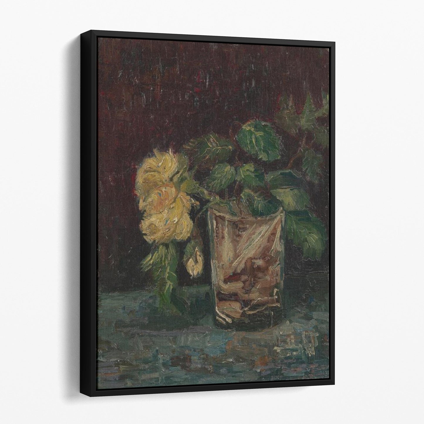 Glass with Yellow Roses (1886) by Van Gogh