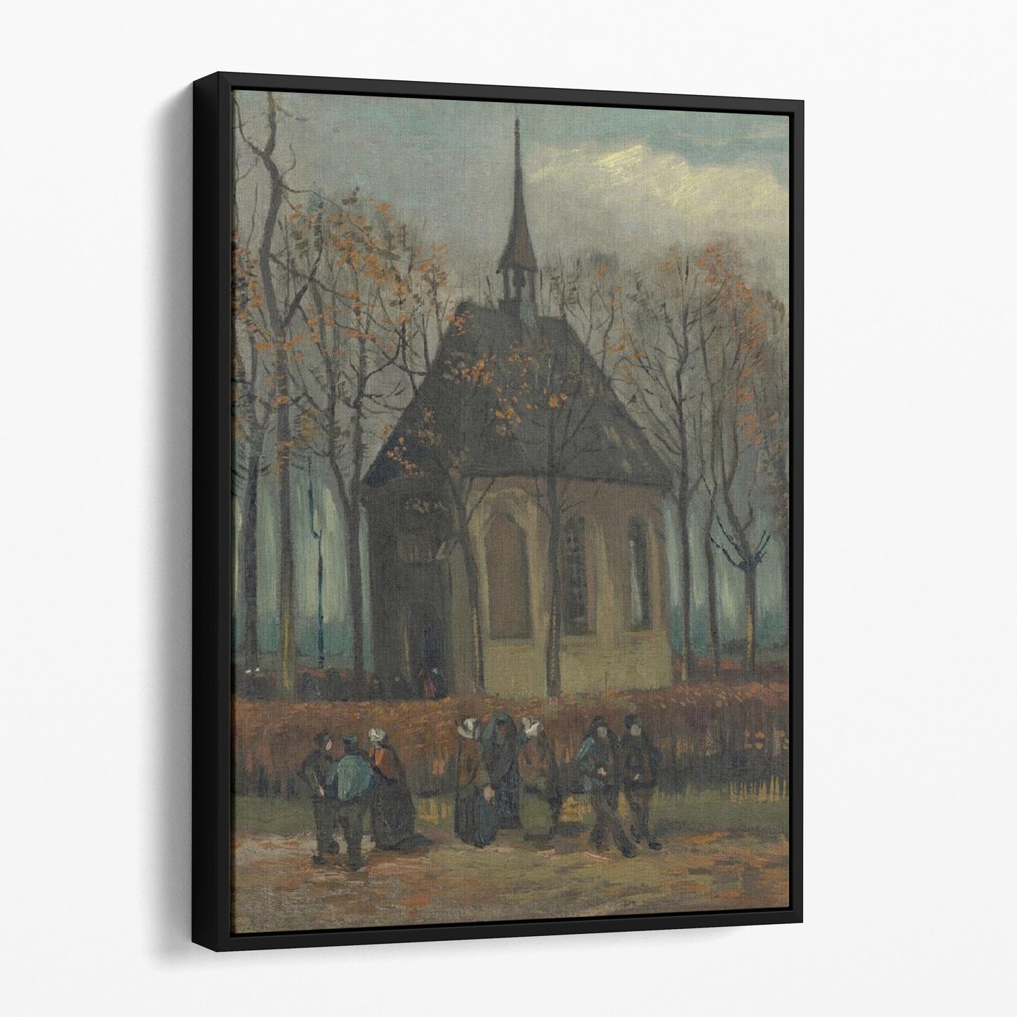 Congregation Leaving the Reformed Church in Nuenen (1884-1885) by Van Gogh