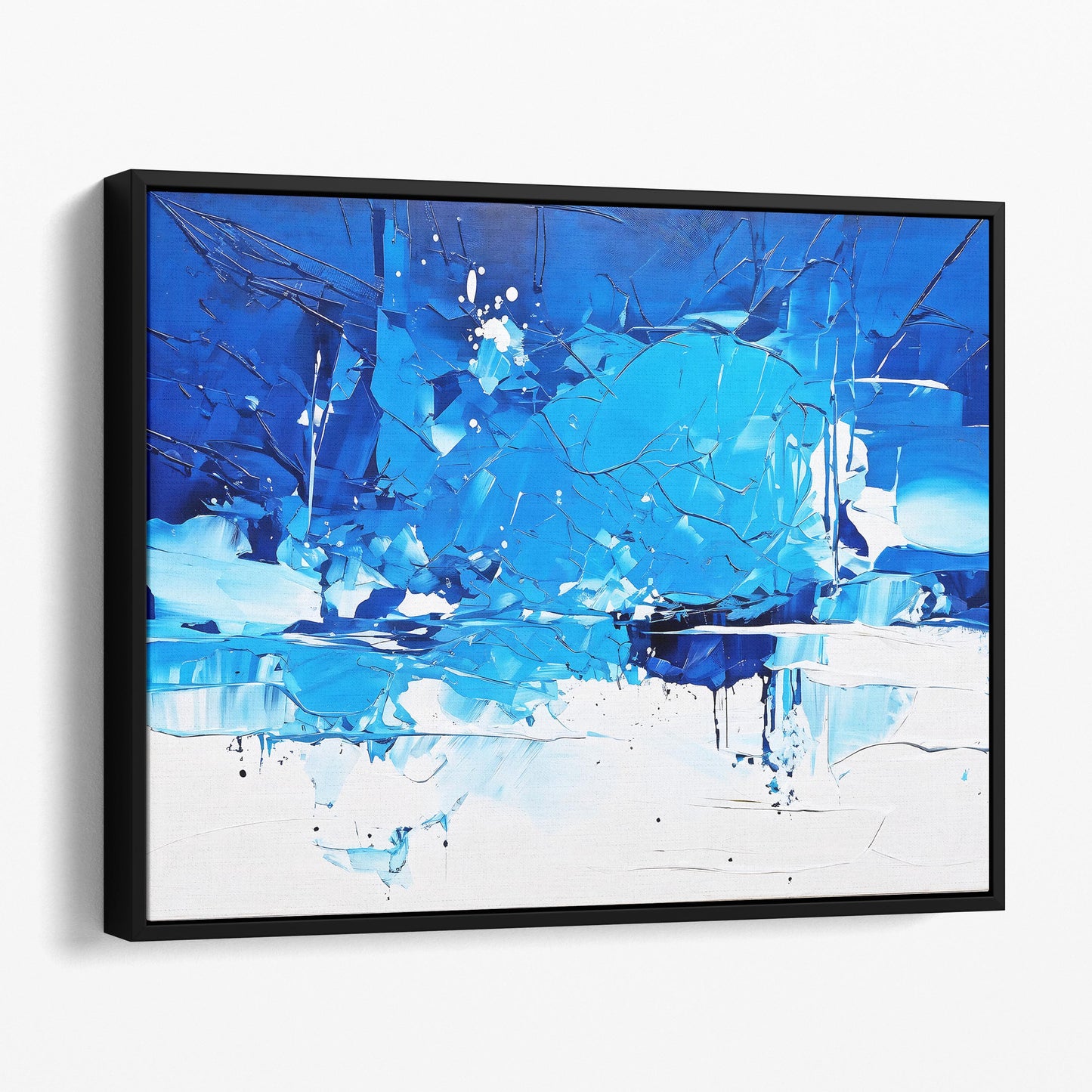 Blue and White Abstract Painting