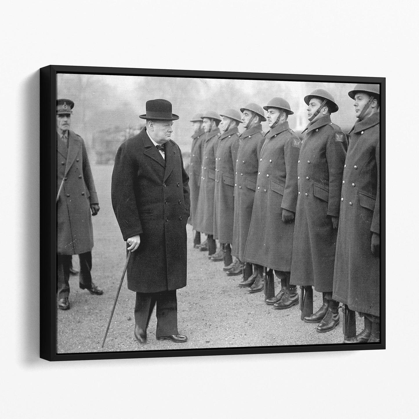 Winston Churchill Inspecting The Troops