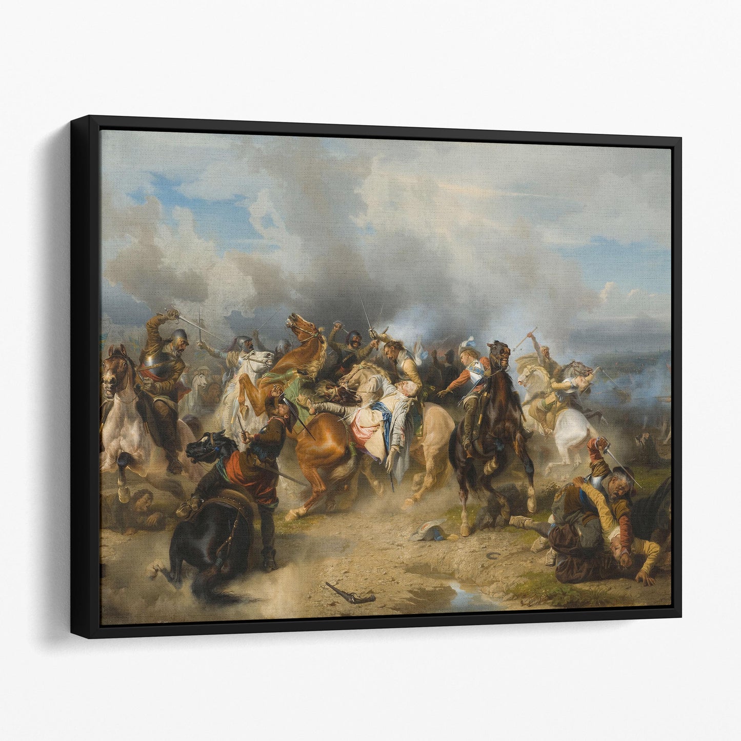 Death of King Gustav II Adolf of Sweden at the Battle of Lutzen by Carl Wahlboml