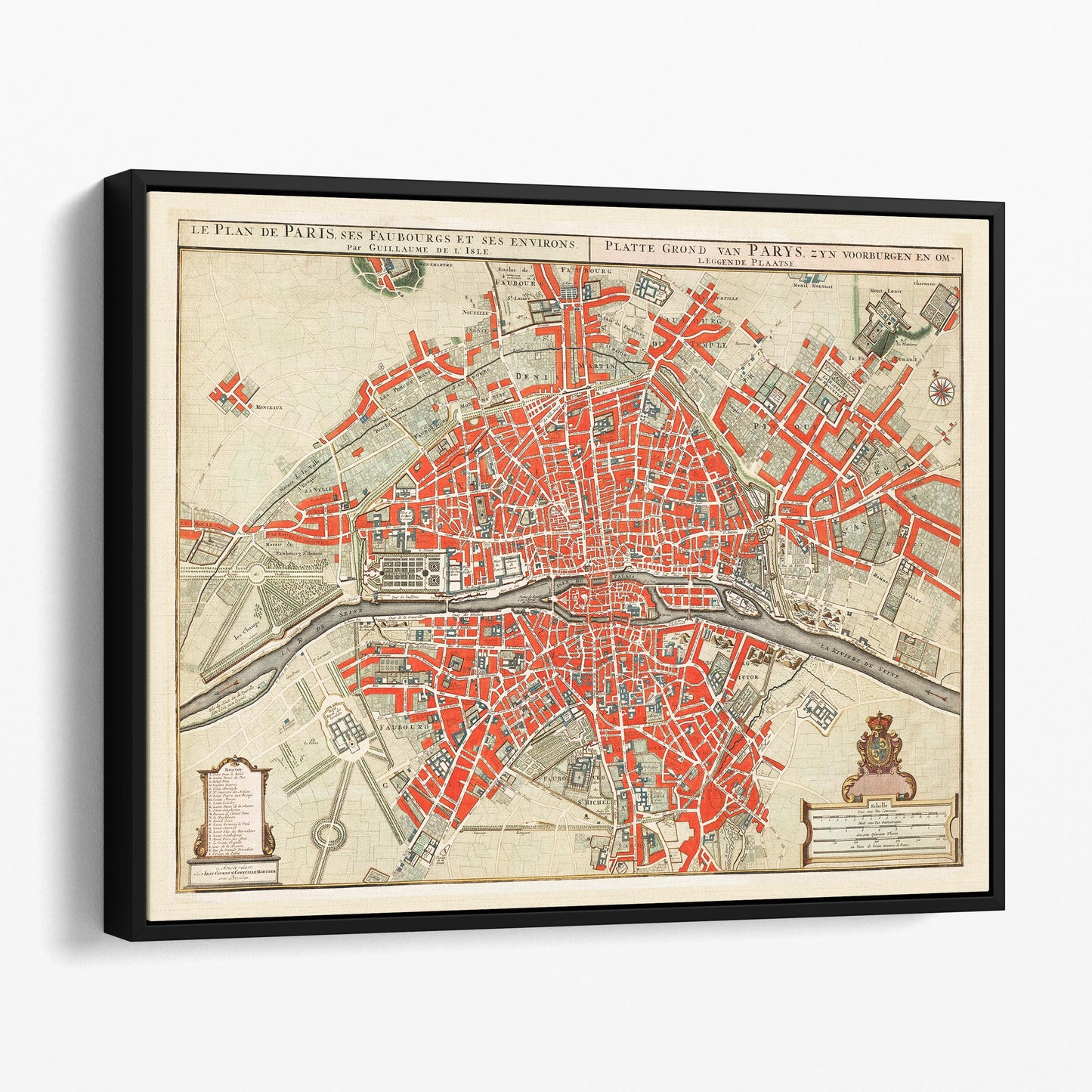 Plattegrond van Parijs (ca. 1721–1774) by Guillaume Delisle