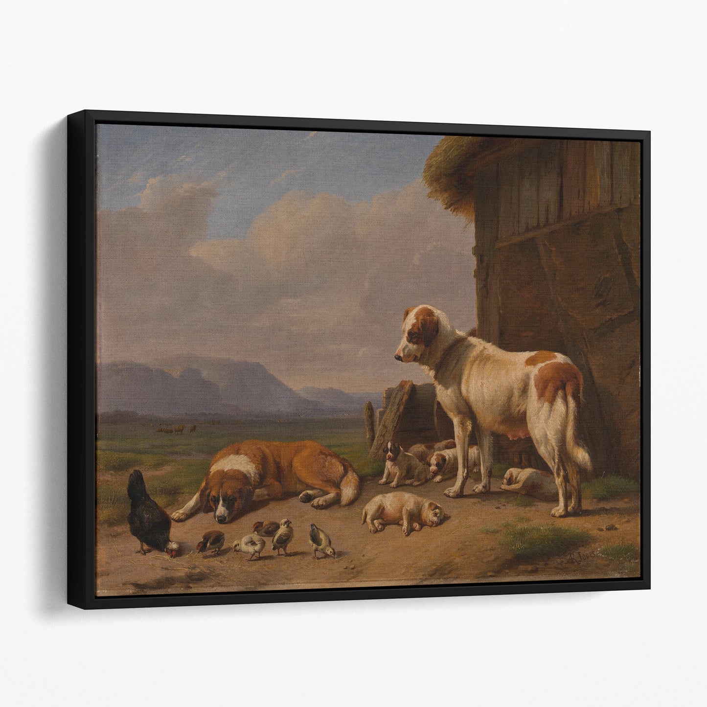 Landscape with Dogs and Chickens in a Farmyard