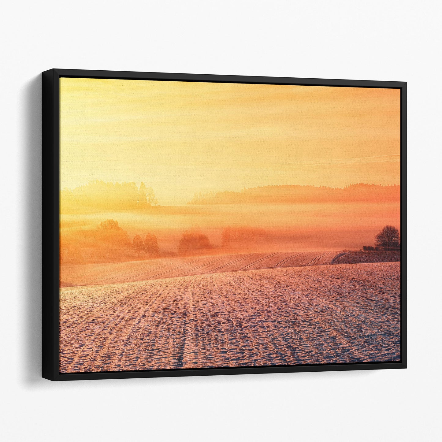 Sunset Over Snowy Fields