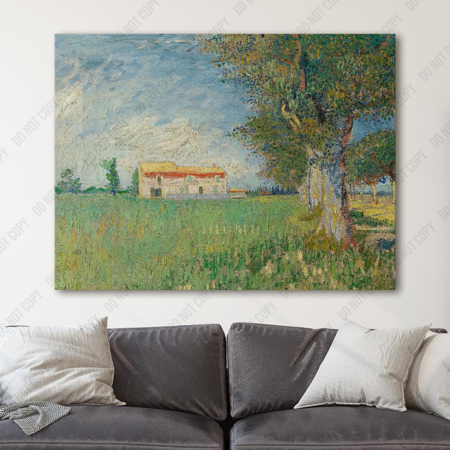 Farmhouse in a Wheatfield (1888) by Van Gogh