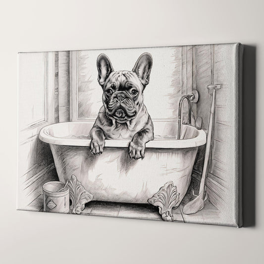 French Bulldog In The Bathtub
