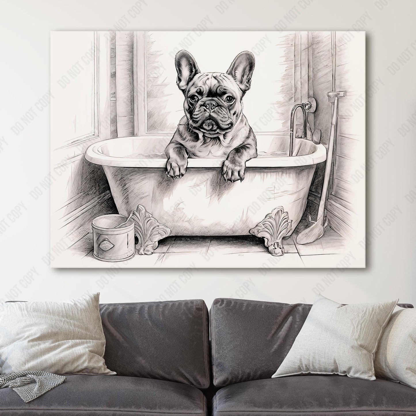 French Bulldog In The Bathtub