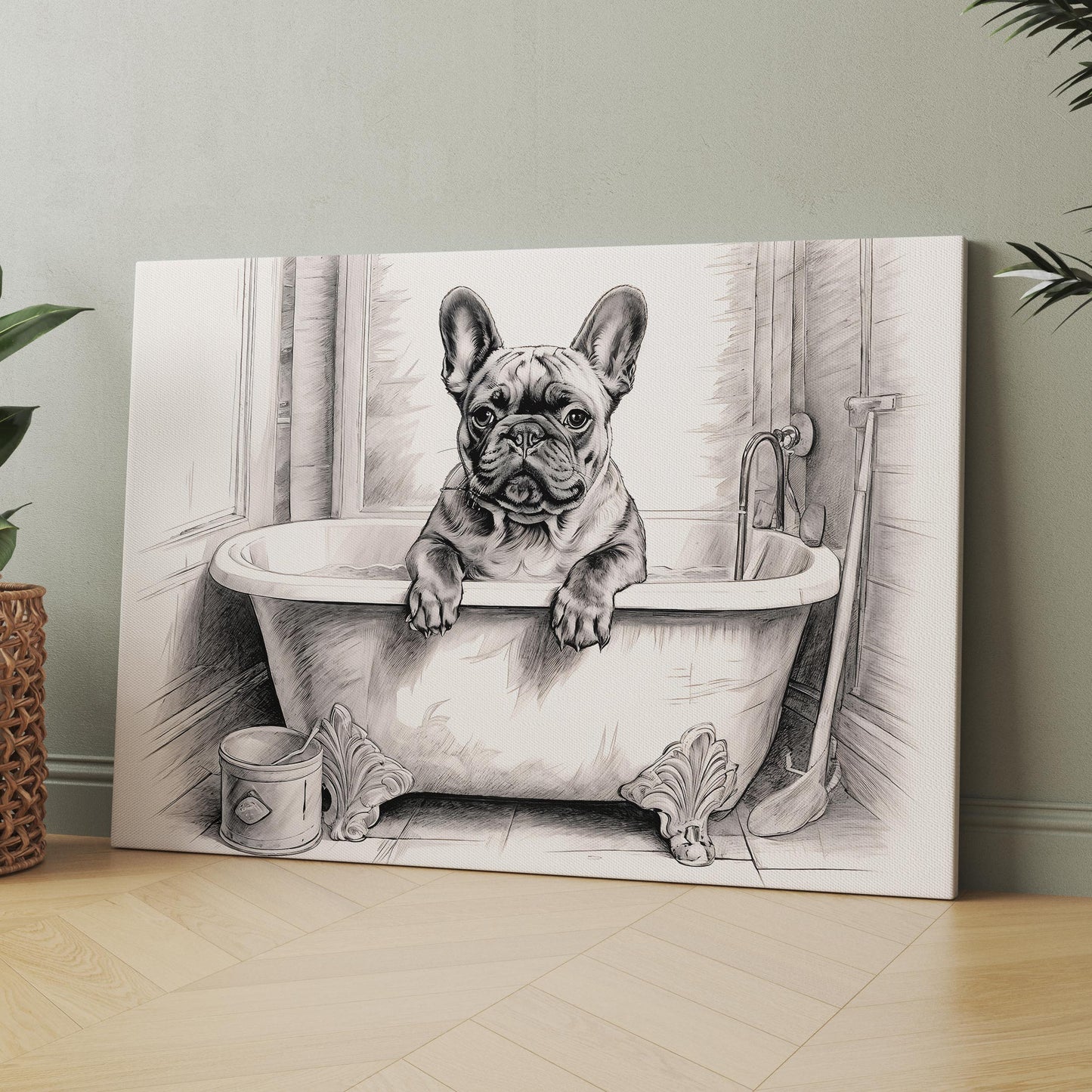 French Bulldog In The Bathtub