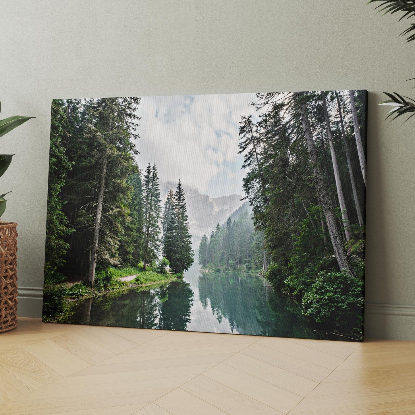 Green Forest With Lake