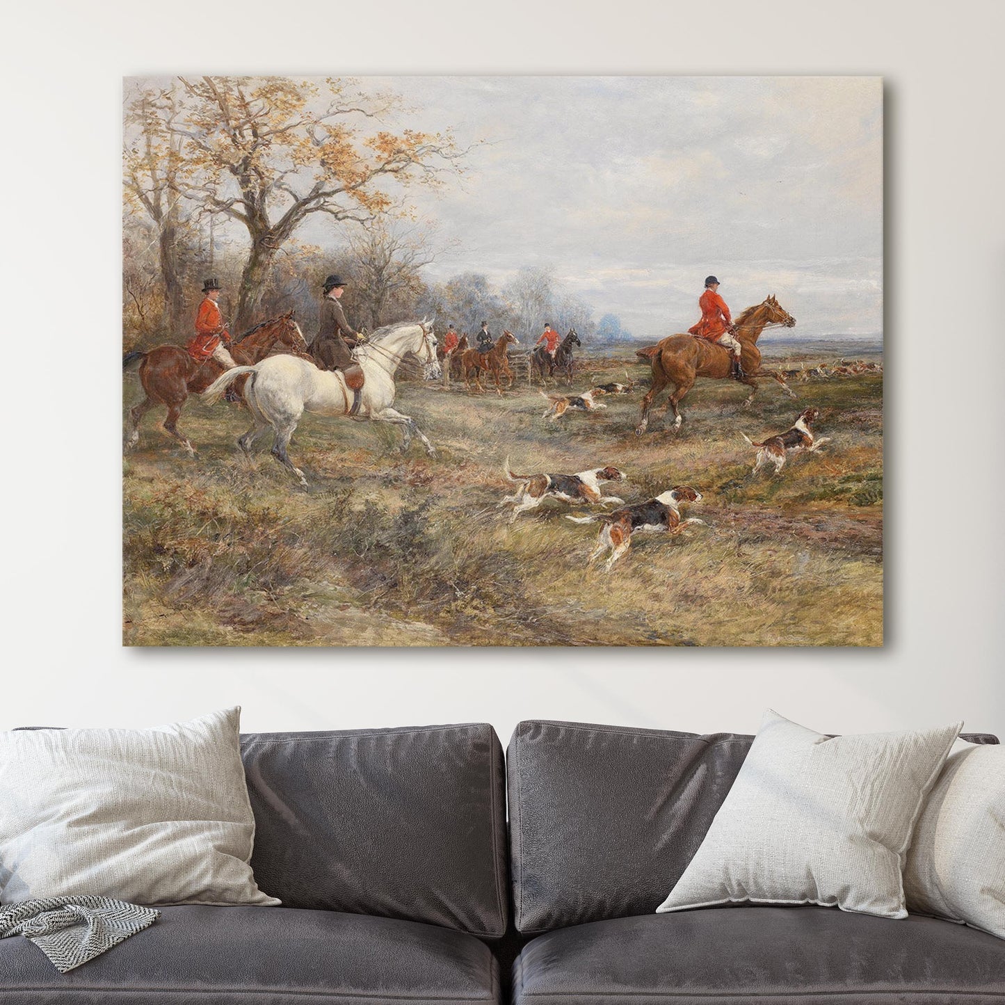 In Full Cry by Heywood Hardy - Horseback Riders Fox Hunt