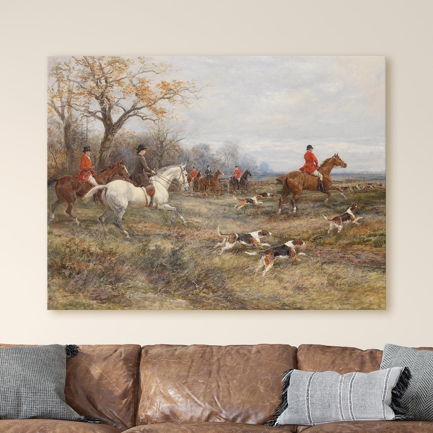 In Full Cry by Heywood Hardy - Horseback Riders Fox Hunt