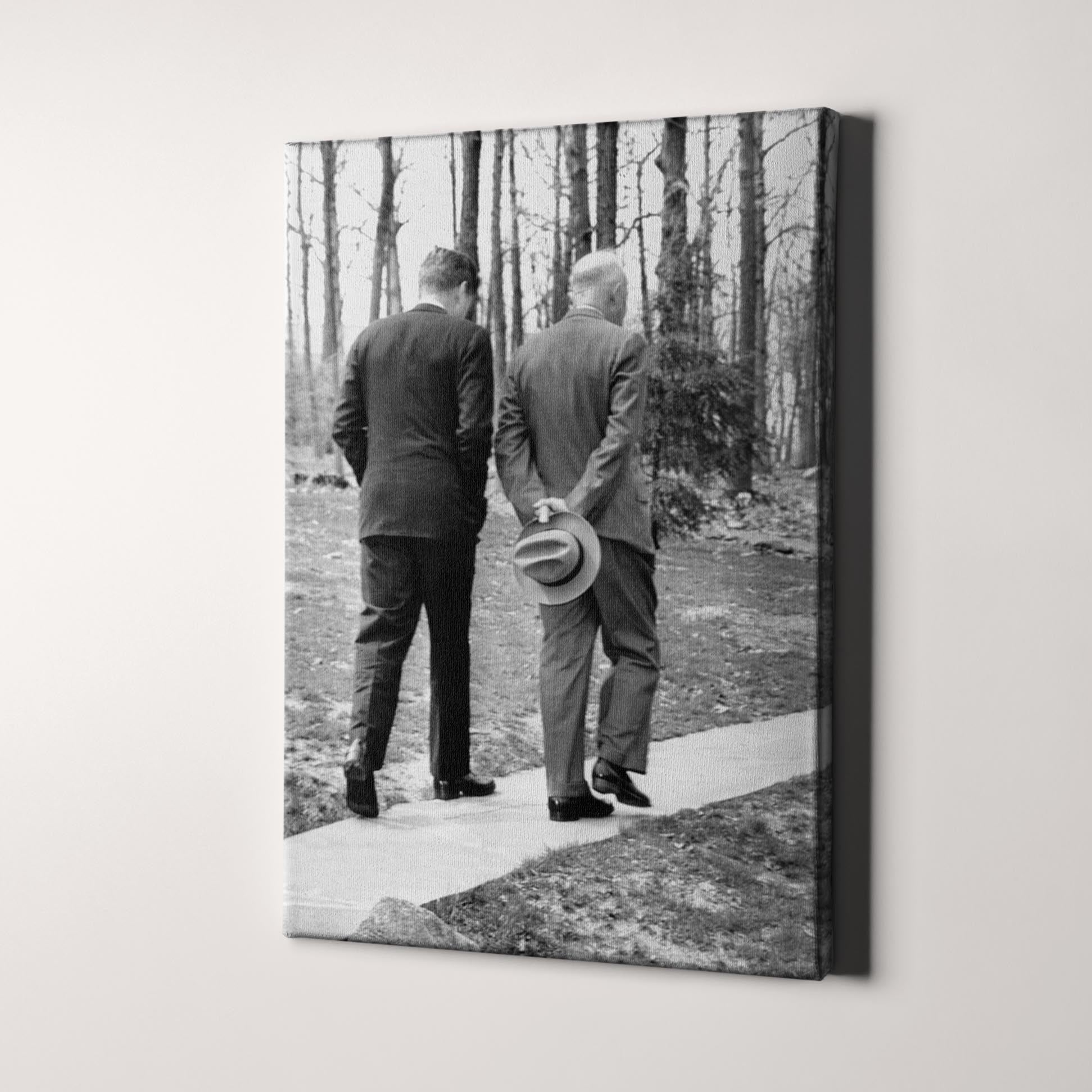 JFK John F Kennedy & Dwight D Eisenhower Canvas Wall Art Prints – Big ...