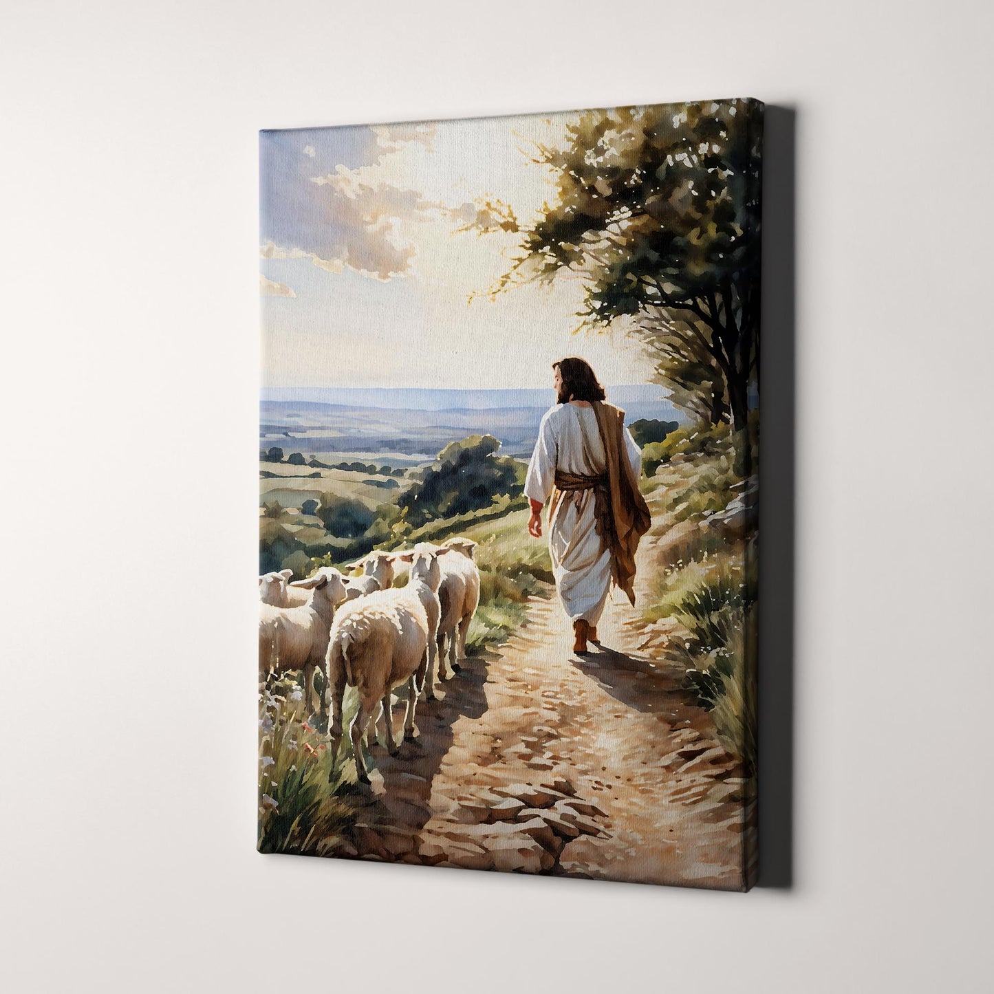 Jesus Christ Walking With The Lambs