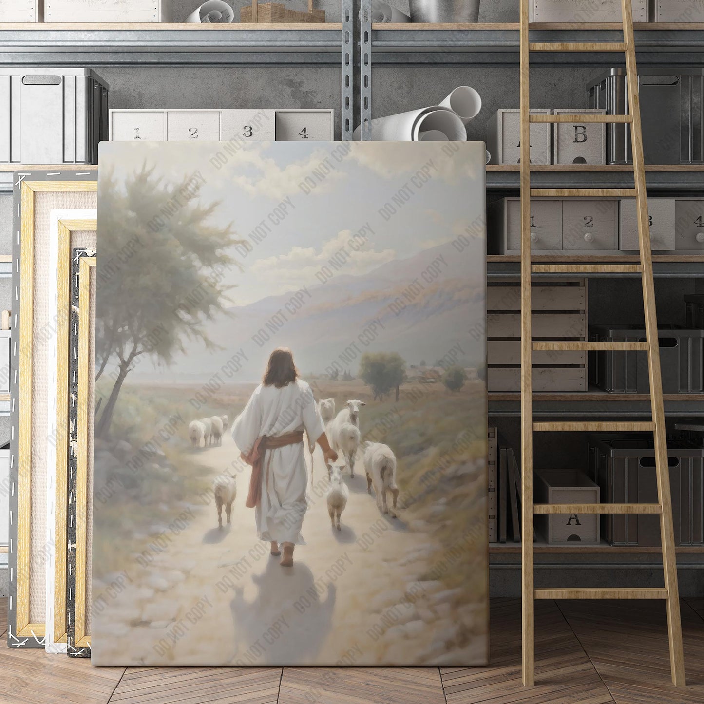 Jesus Walking With The Lambs