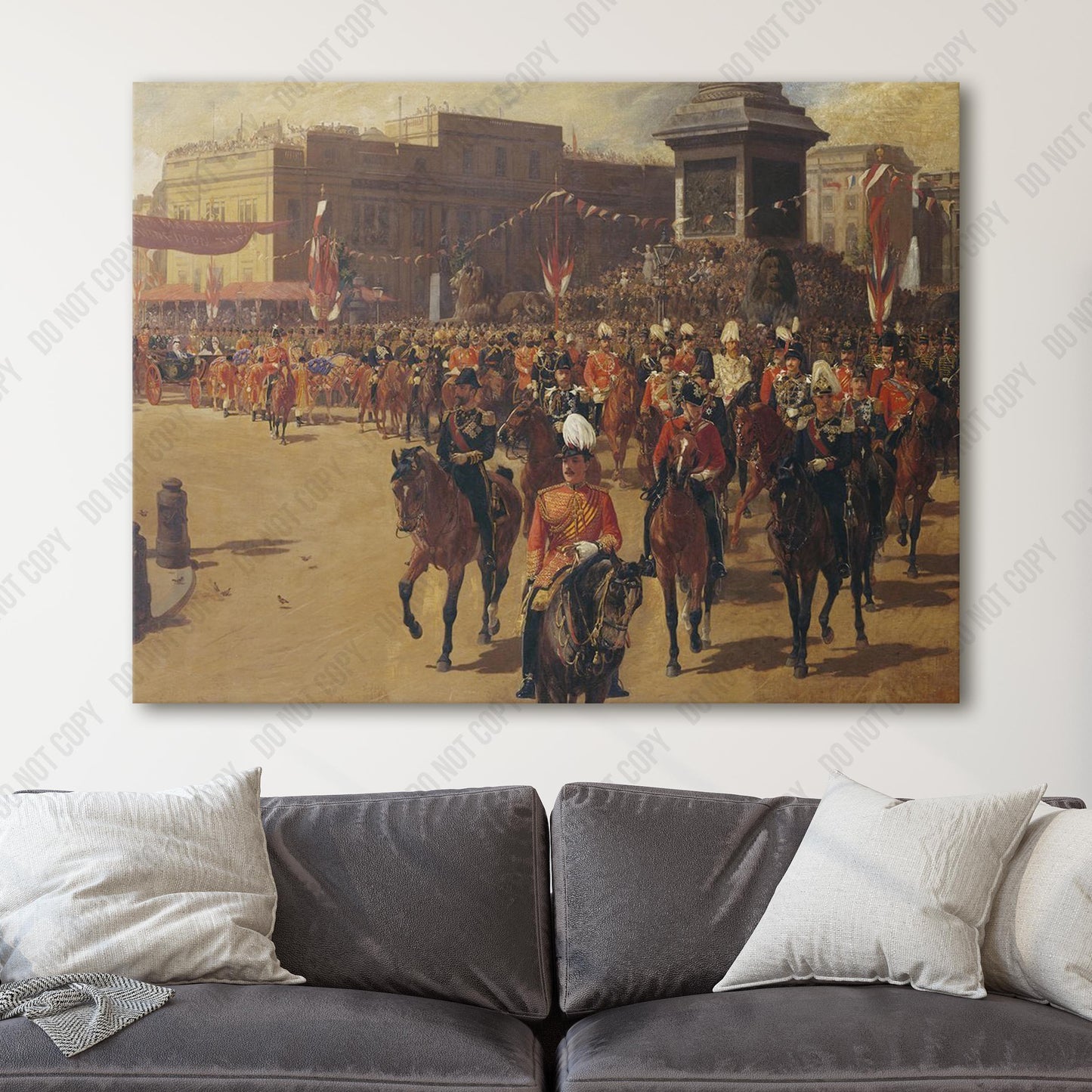 The Royal Procession Passing Trafalgar Square during Queen Victoria's Golden Jubilee on 21st June, 1887 by John Charlton