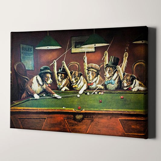 Kelly Pool - Dogs Playing Billiards
