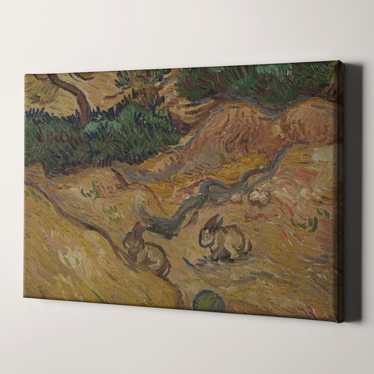Landscape with Rabbits (1889) by Van Gogh