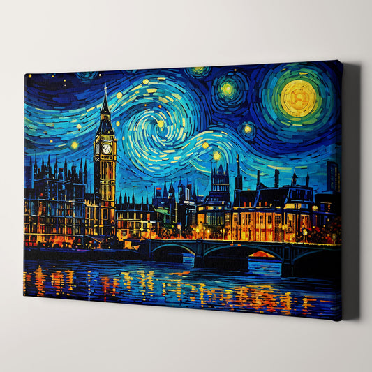 London Skyline as Van Gogh Starry Night