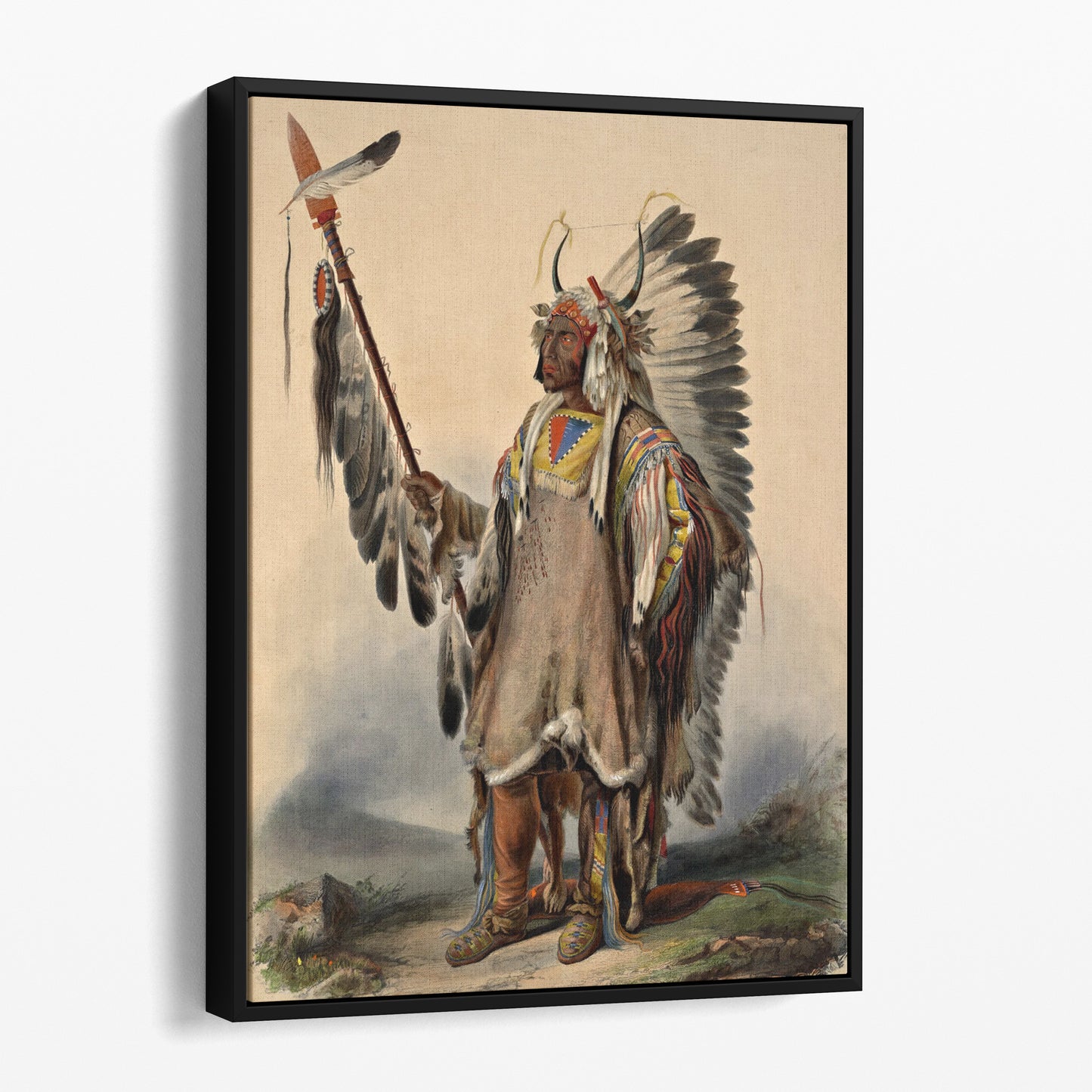 A Mandan Indian Chief by Karl Bodmer