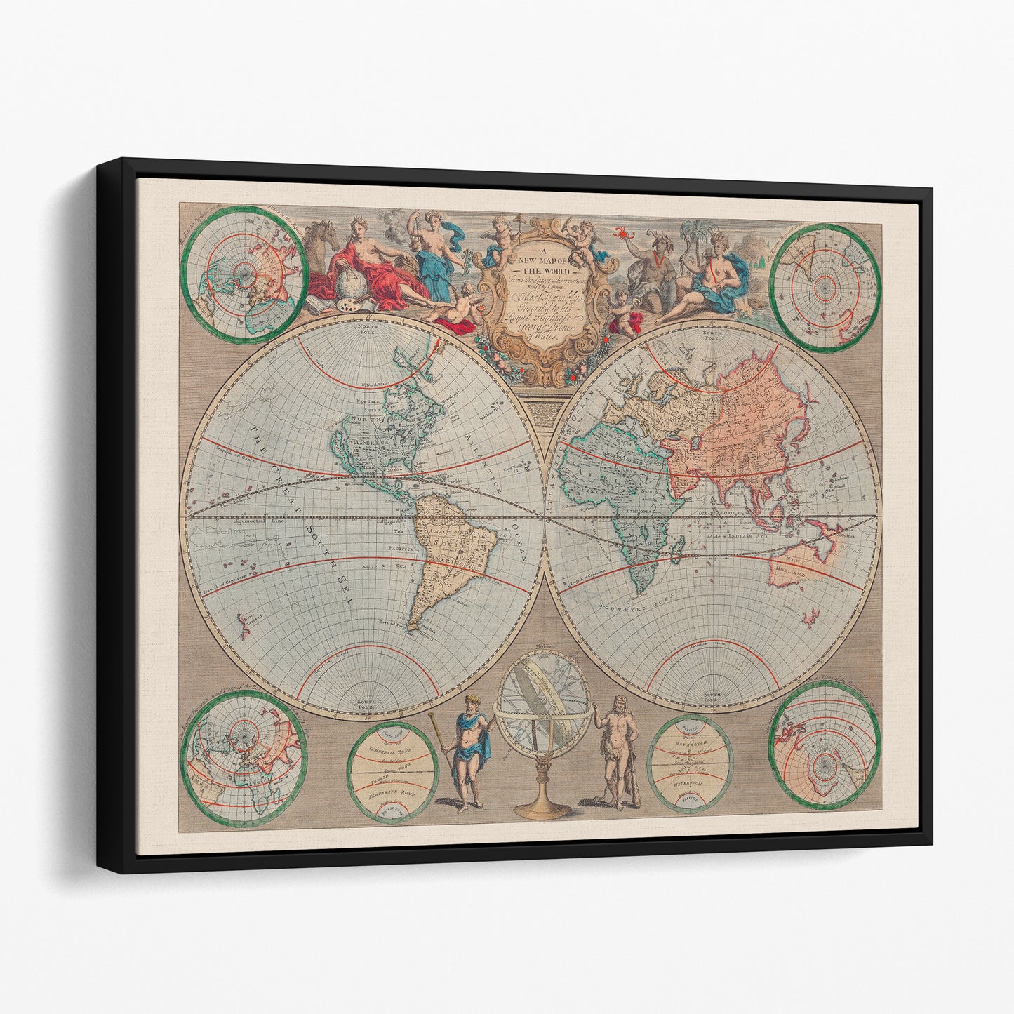 A New Map of the World (1720) by John Senex