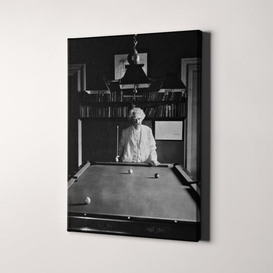 Mark Twain Playing Billiards Pool