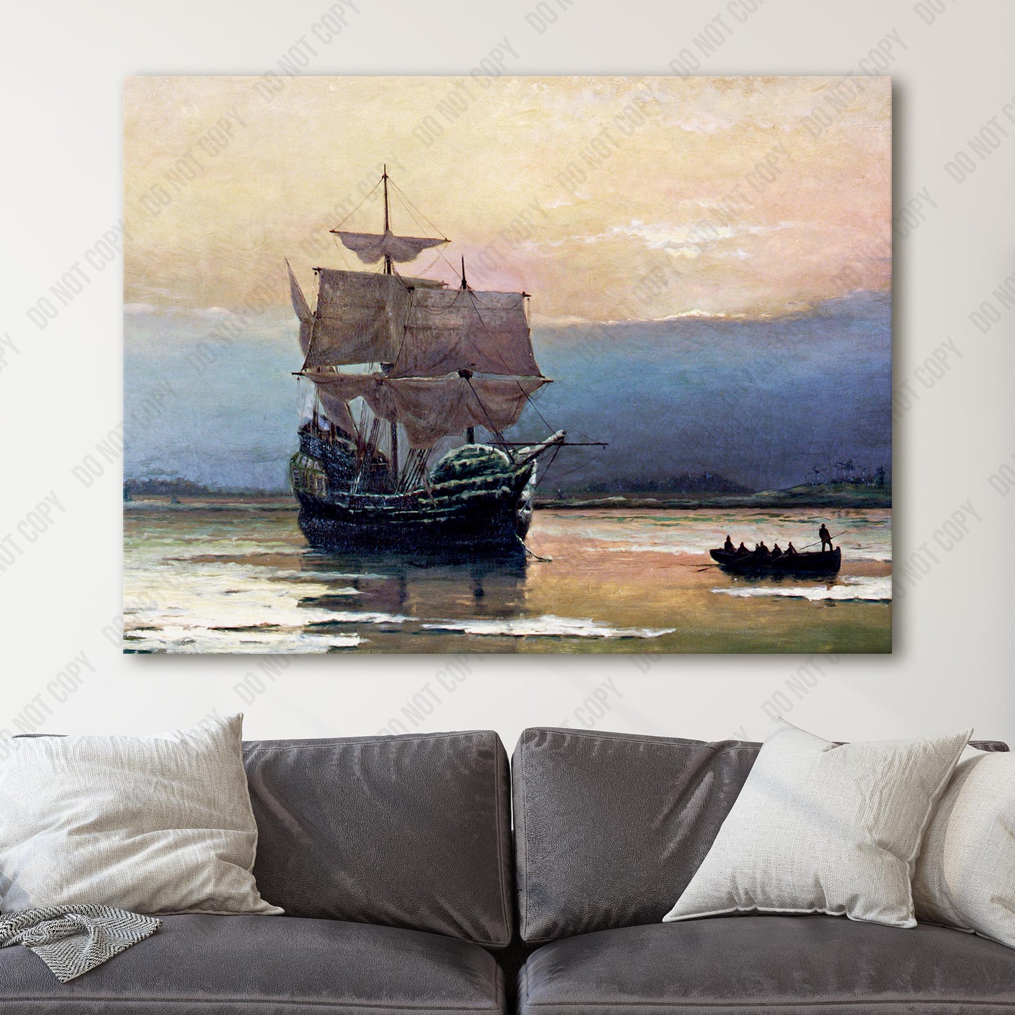 Mayflower in Plymouth Harbor by William Halsall