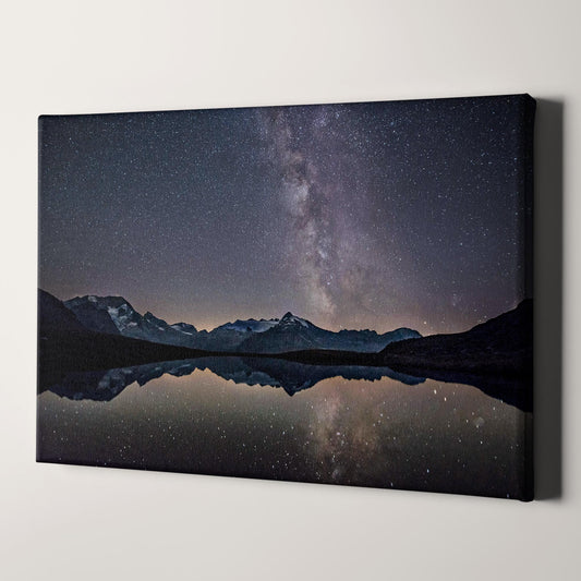 Milky Way Over Mountains And Lake