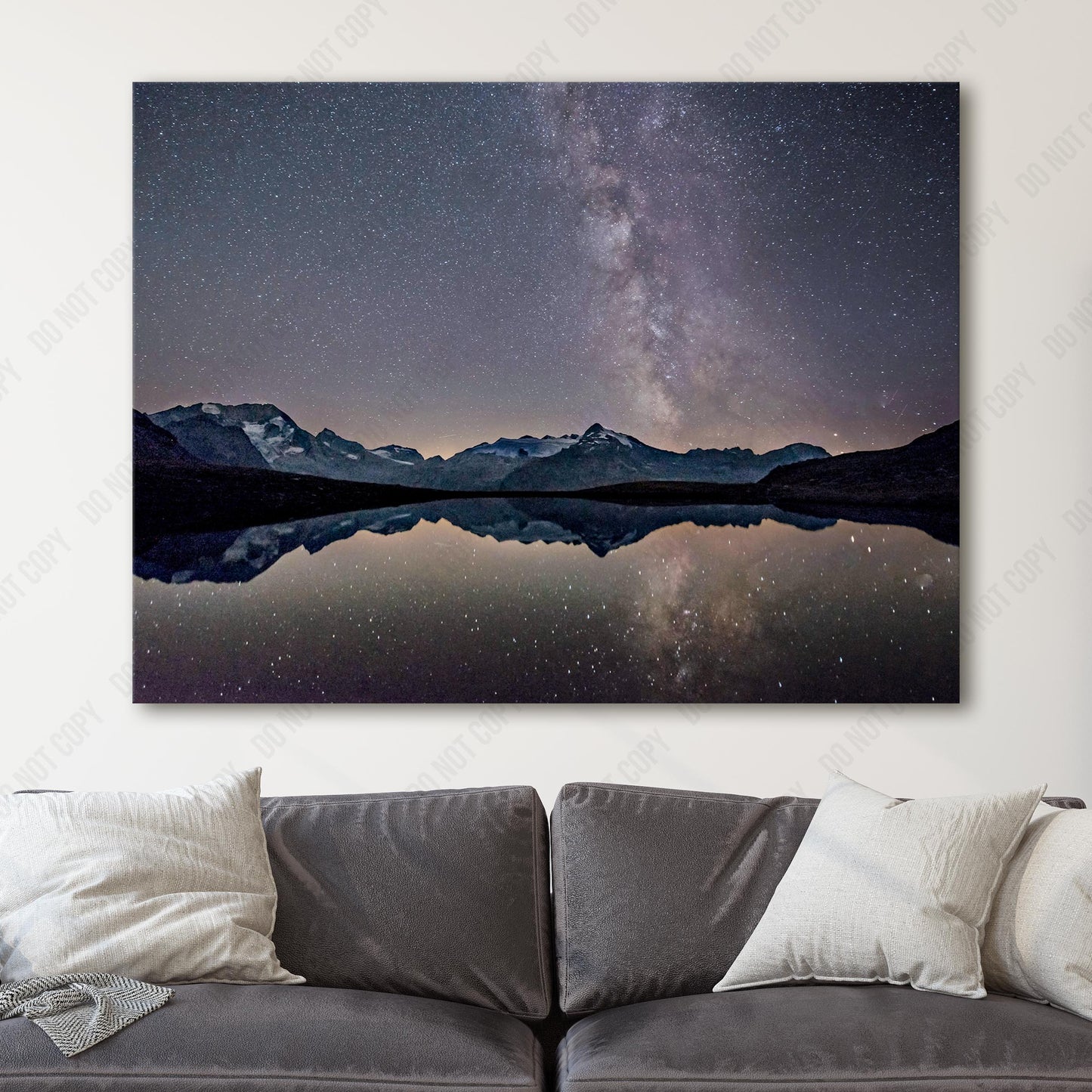 Milky Way Over Mountains And Lake