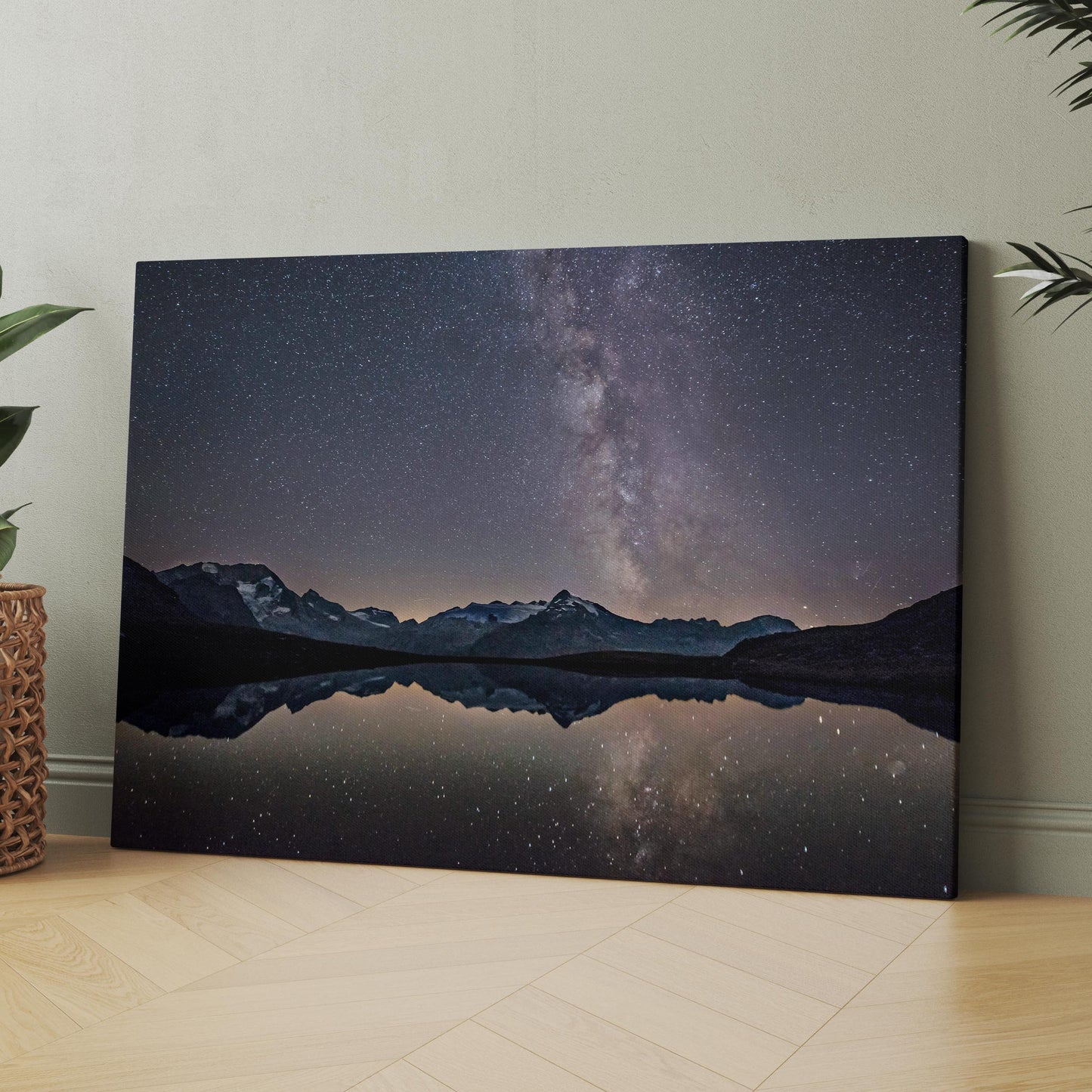 Milky Way Over Mountains And Lake