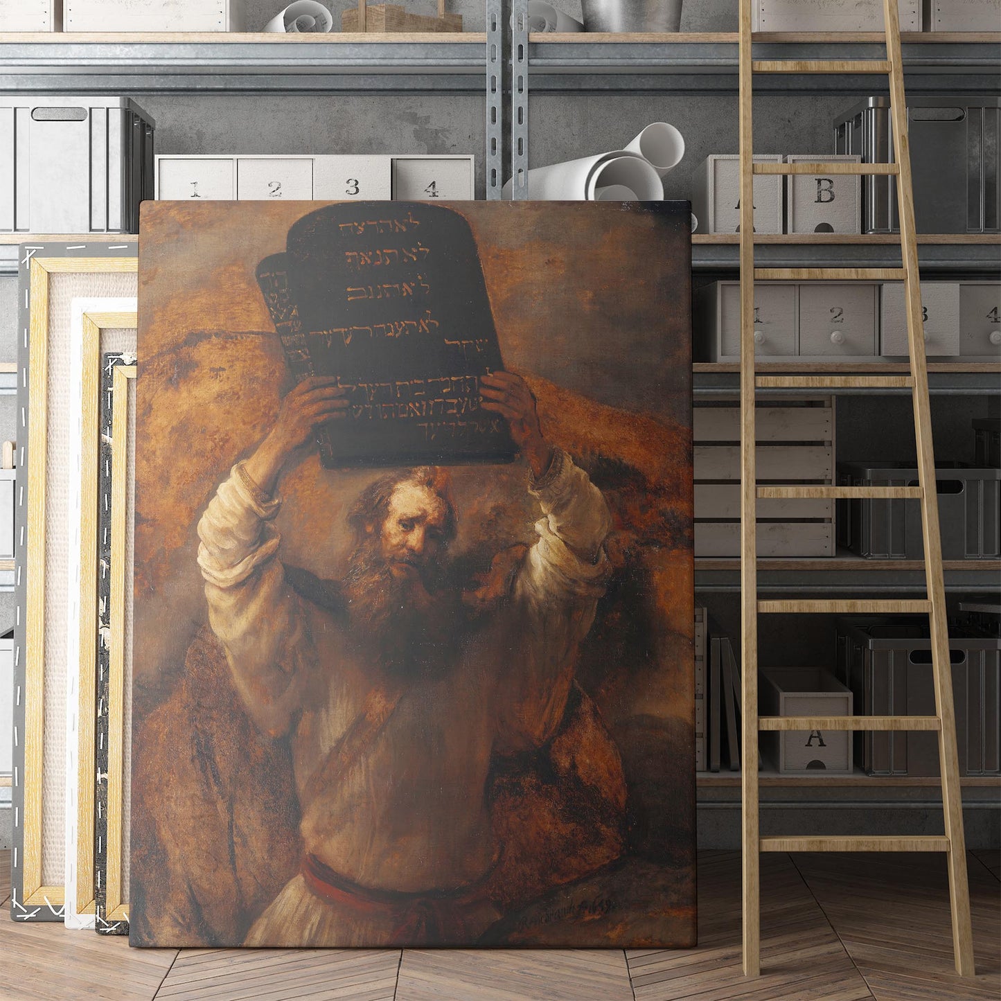Moses With The Ten Commandments by Rembrandt