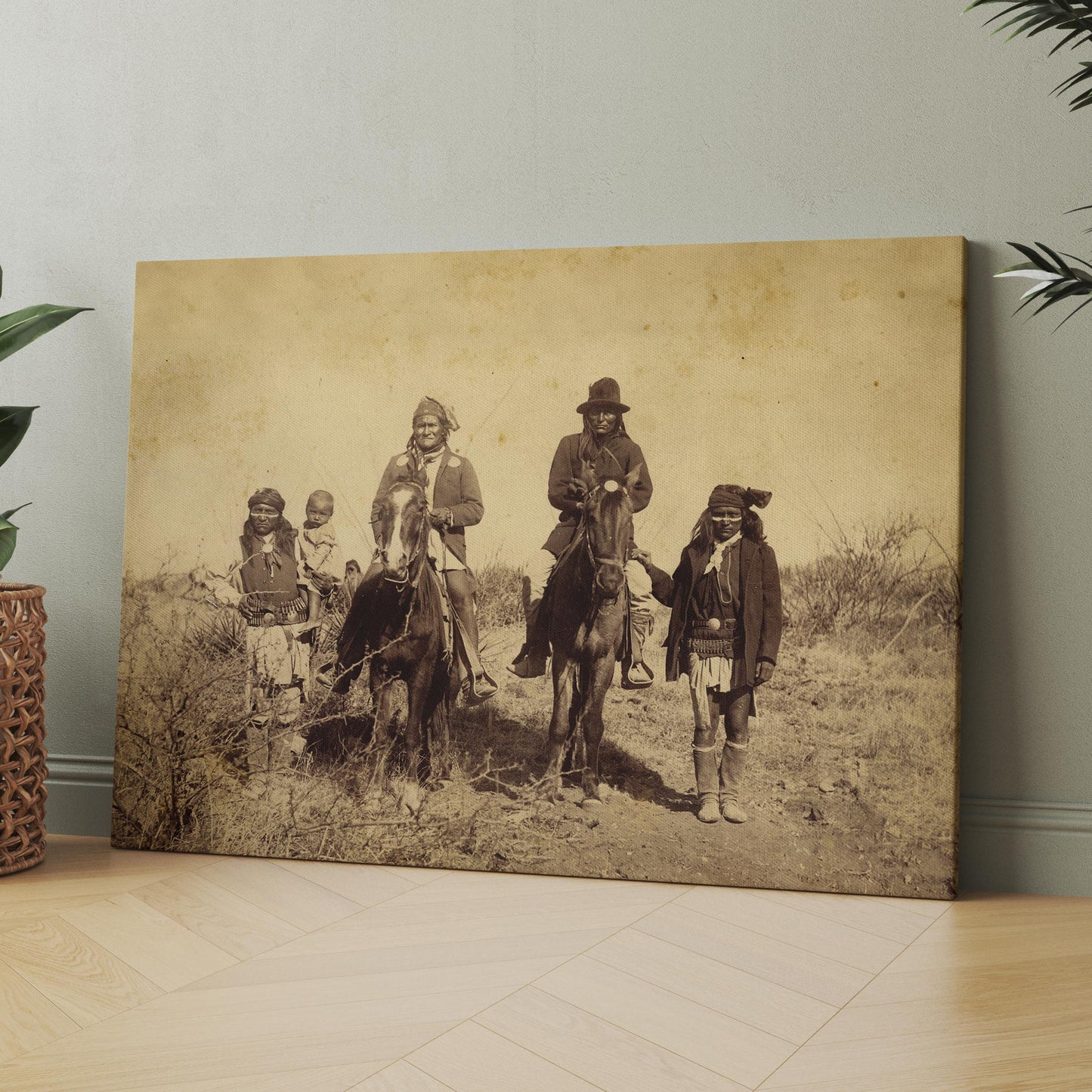 Native American Indian Apache Warrior Geronimo On His Horse