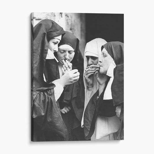 Nuns Lighting Up Smoking Cigarettes