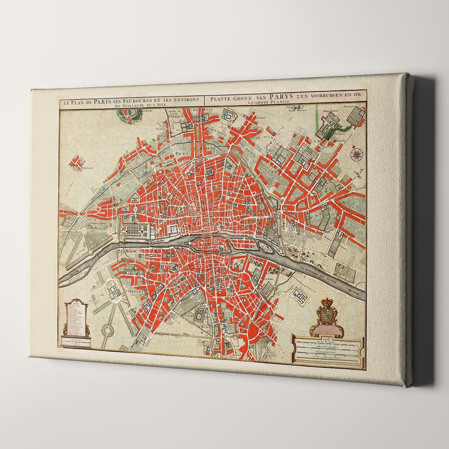 Plattegrond van Parijs (ca. 1721–1774) by Guillaume Delisle